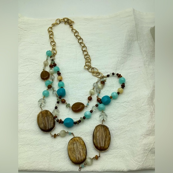 Long Boho Three Strand Necklace - Picture 2 of 2